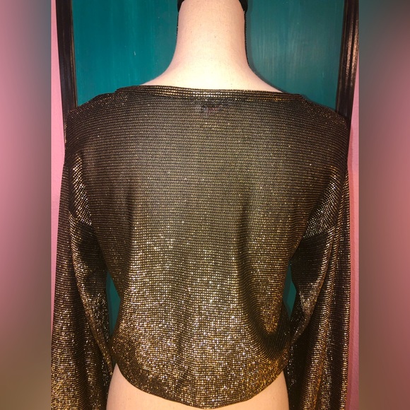 Vintage Black and Gold Disco Blouse 🪩 - Picture 10 of 12